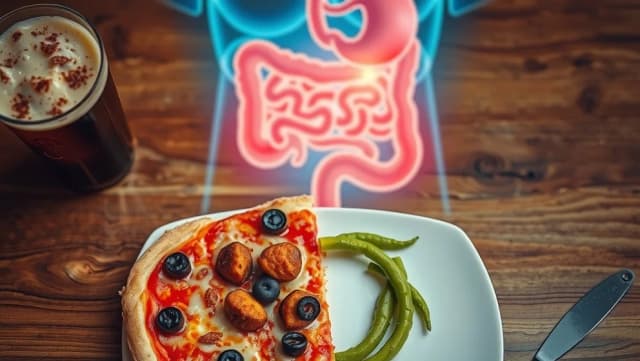 Ont i nedre delen av magen efter mat